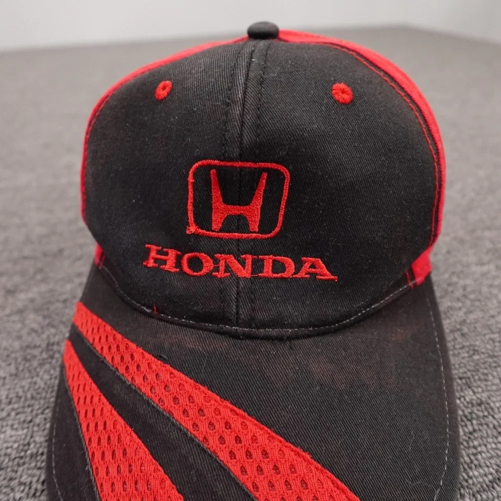 Cobra Honda Hat Cap Strap Back Mens One Size Black Red Racing Logo Baseball